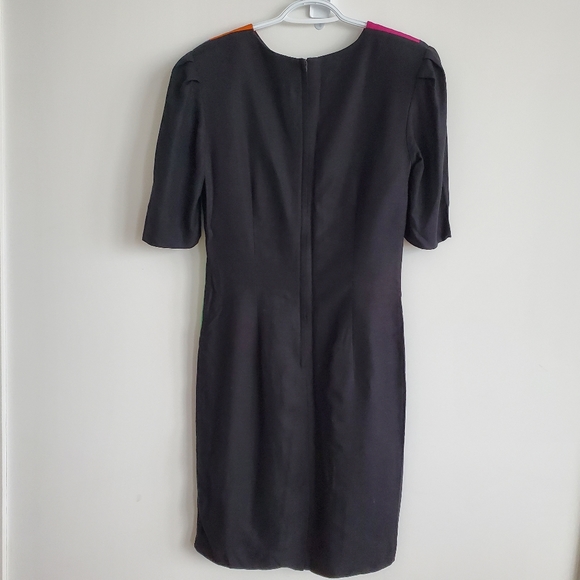 Kira | Colour block black dress - Size 6 sheath with sleeves - Picture 2 of 16